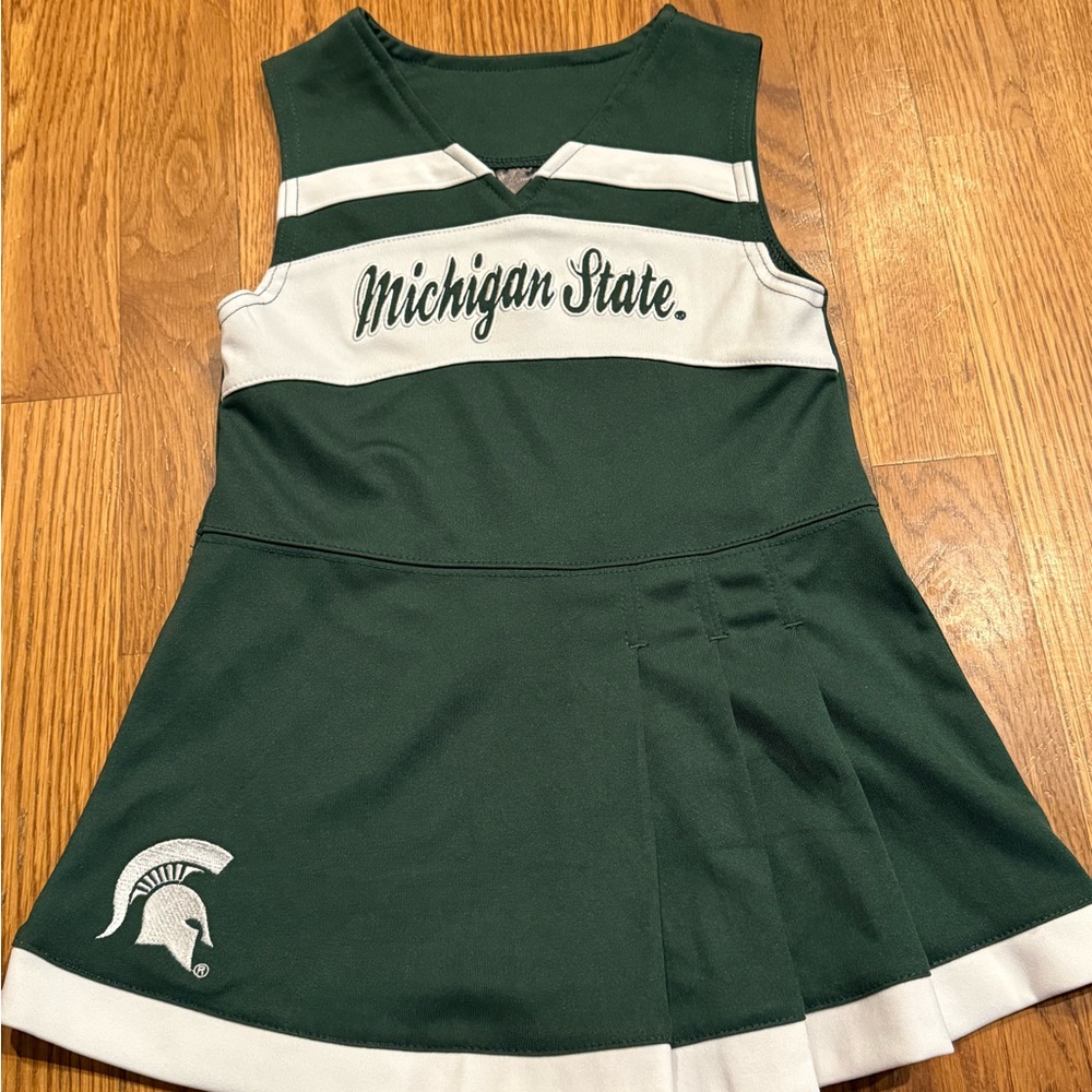 Michigan State Kids Green and White dress